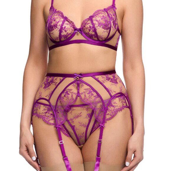 Dita Von Teese Lingerie - Femoiselle in Shocking Violet Set - Picture 1 of 7